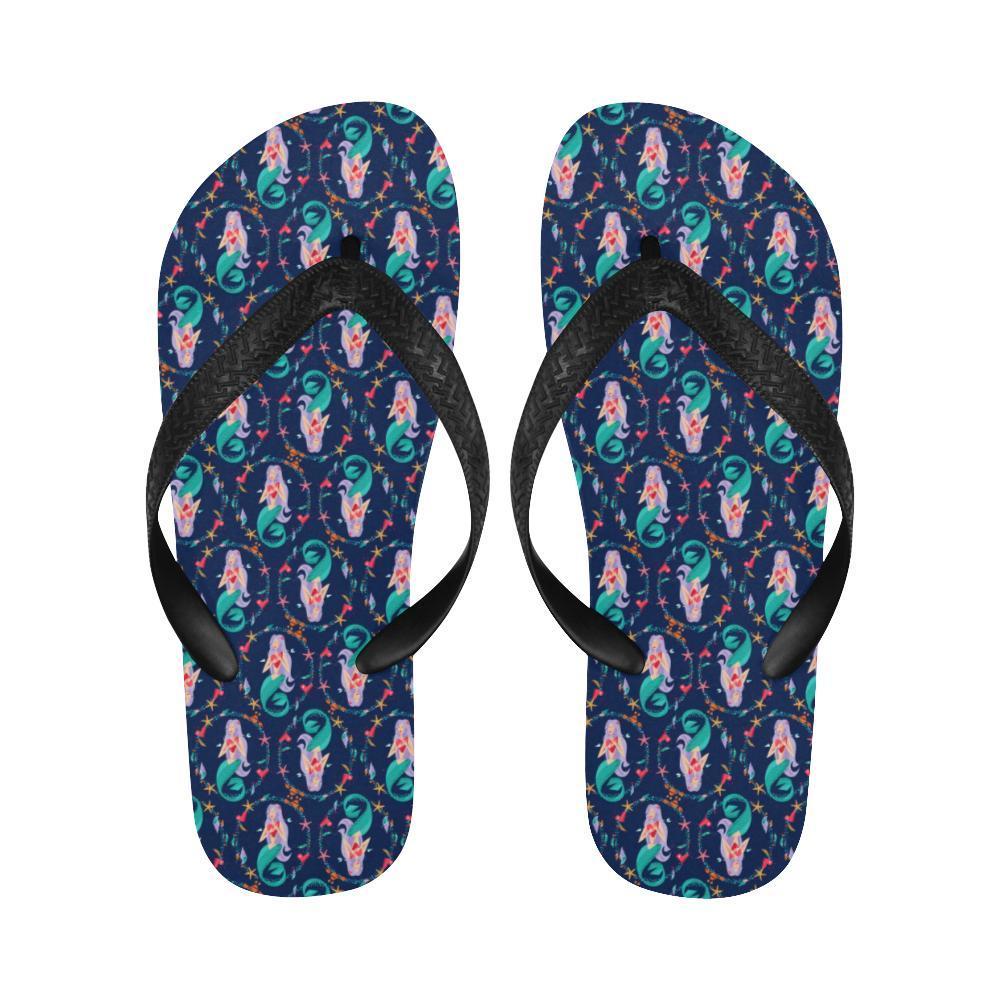 Mermaid Girl Cute Design Print Flip Flops-JTAMIGO.COM