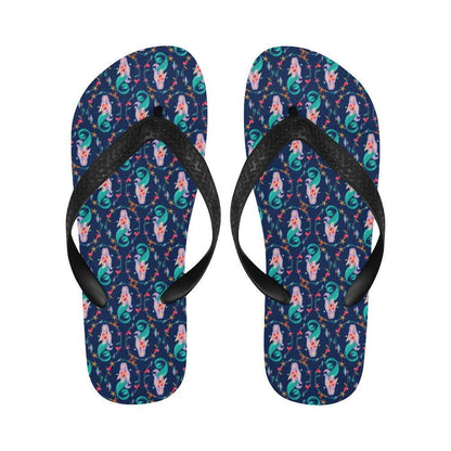 Mermaid Girl Cute Design Print Flip Flops-JTAMIGO.COM