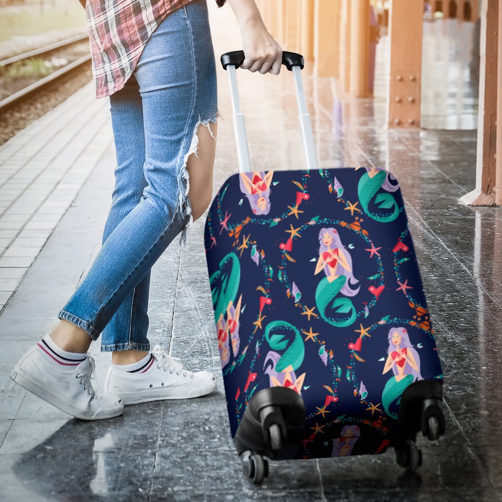 Mermaid Girl Cute Design Print Luggage Cover Protector