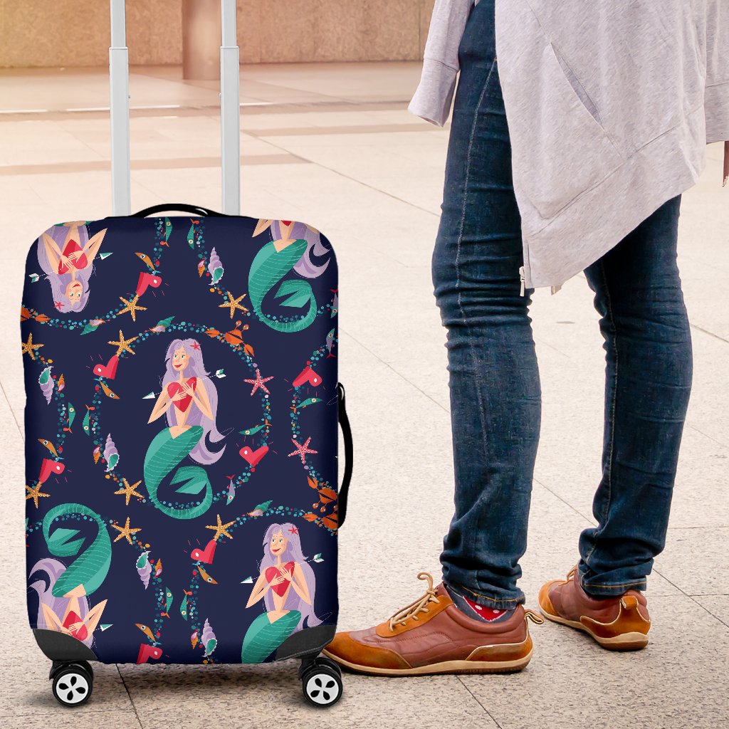 Mermaid Girl Cute Design Print Luggage Cover Protector