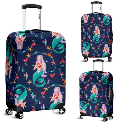 Mermaid Girl Cute Design Print Luggage Cover Protector