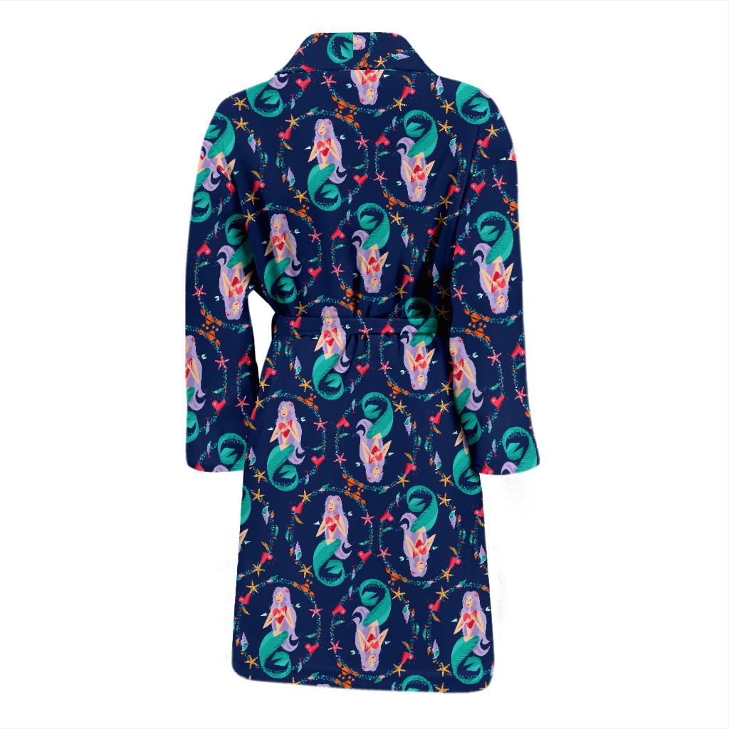 Mermaid Girl Cute Design Print Men Bath Robe-JTAMIGO.COM