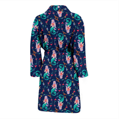 Mermaid Girl Cute Design Print Men Bath Robe-JTAMIGO.COM