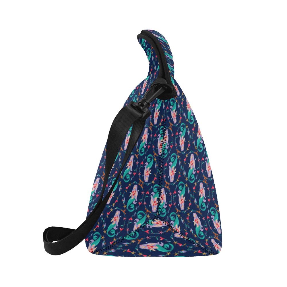 Mermaid Girl Cute Design Print Neoprene Lunch Bag (Model 1669)(Large)-JTAMIGO.COM