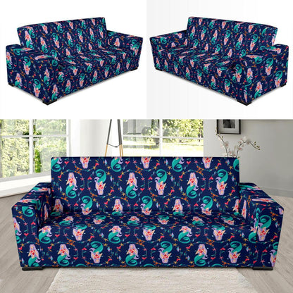 Mermaid Girl Cute Design Print Sofa Slipcover-JTAMIGO.COM
