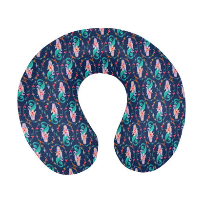 Mermaid Girl Cute Design Print U-Shaped Travel Neck Pillow-JTAMIGO.COM