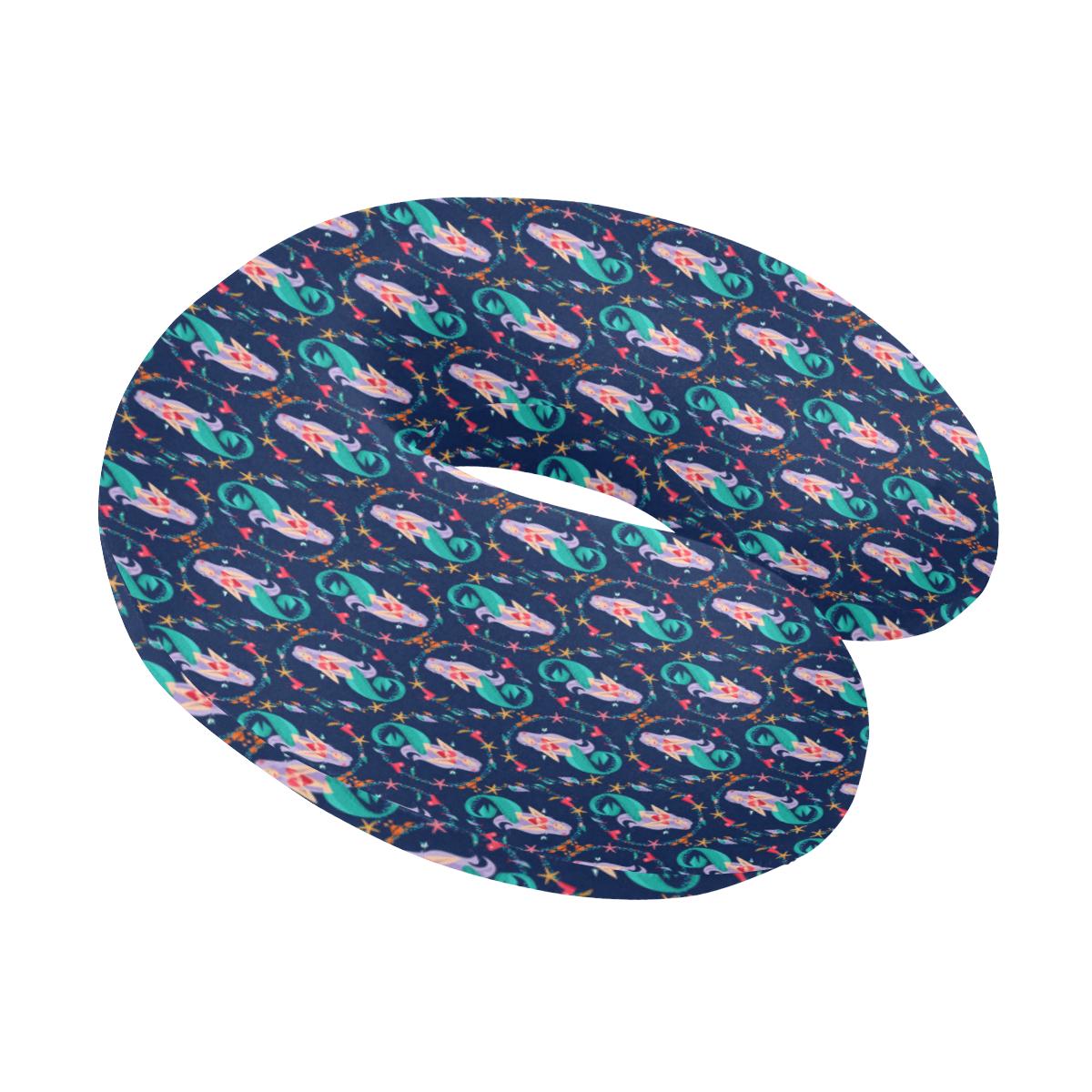 Mermaid Girl Cute Design Print U-Shaped Travel Neck Pillow-JTAMIGO.COM