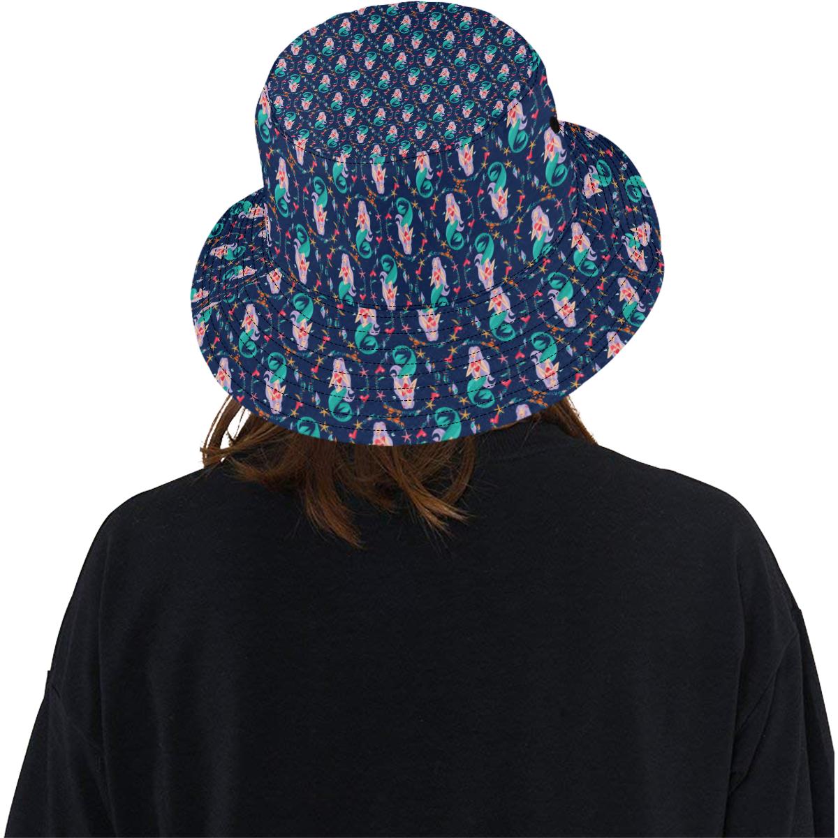 Mermaid Girl Cute Design Print Unisex Bucket Hat
