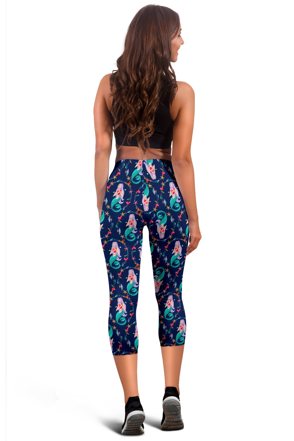 Mermaid Girl Cute Design Print Women Capris