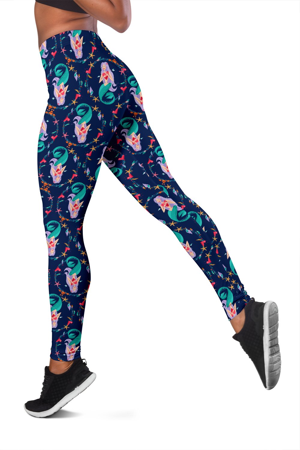 Mermaid Girl Cute Design Print Women Leggings
