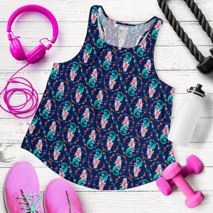 Mermaid Girl Cute Design Print Women Racerback Tank Top