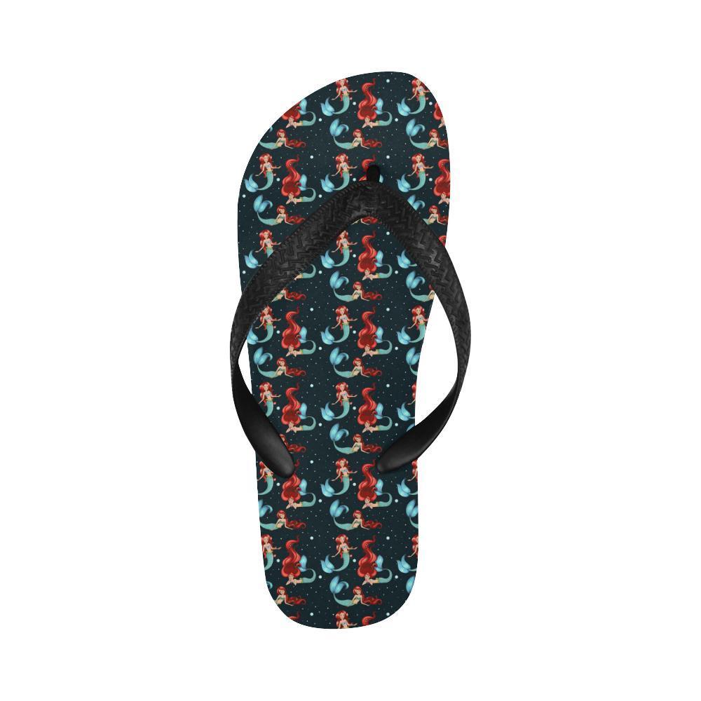 Mermaid Girl Themed Design Print Flip Flops-JTAMIGO.COM