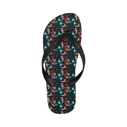 Mermaid Girl Themed Design Print Flip Flops-JTAMIGO.COM