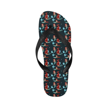 Mermaid Girl Themed Design Print Flip Flops-JTAMIGO.COM