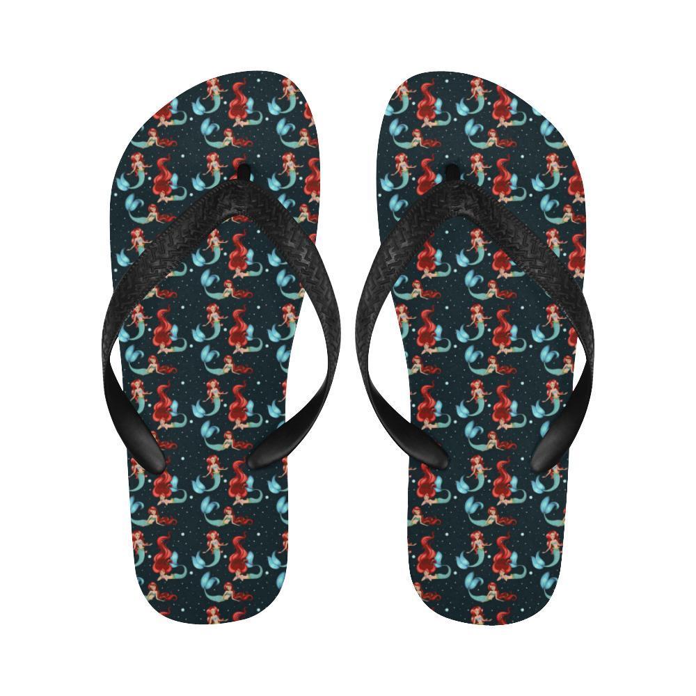 Mermaid Girl Themed Design Print Flip Flops-JTAMIGO.COM