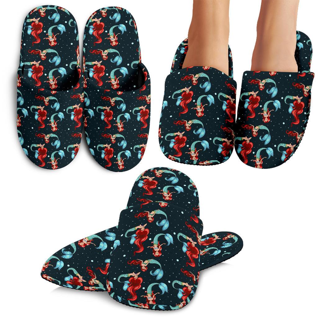 Mermaid Girl Themed Design Print House Slippers