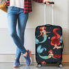 Mermaid Girl Themed Design Print Luggage Cover Protector