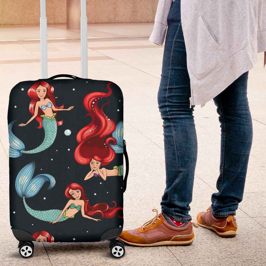 Mermaid Girl Themed Design Print Luggage Cover Protector