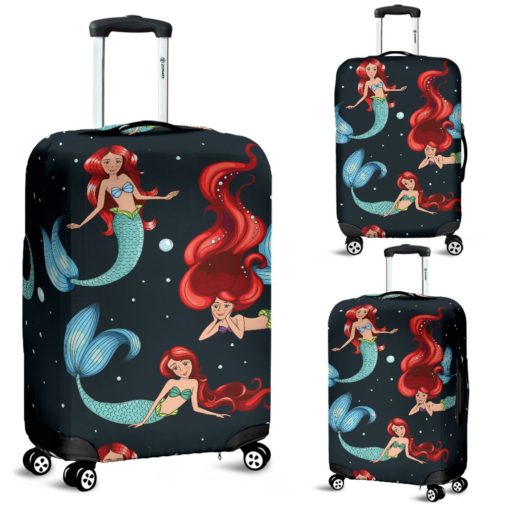 Mermaid Girl Themed Design Print Luggage Cover Protector