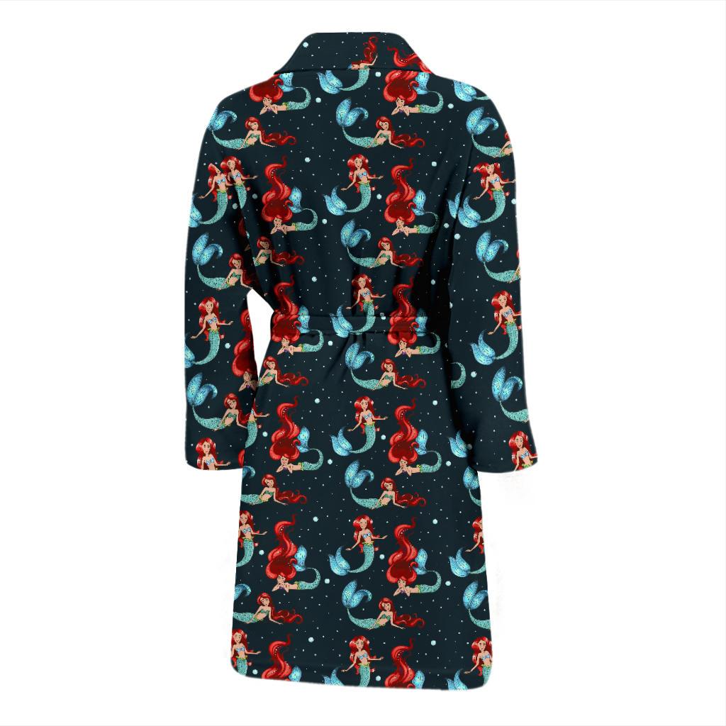 Mermaid Girl Themed Design Print Men Bath Robe-JTAMIGO.COM