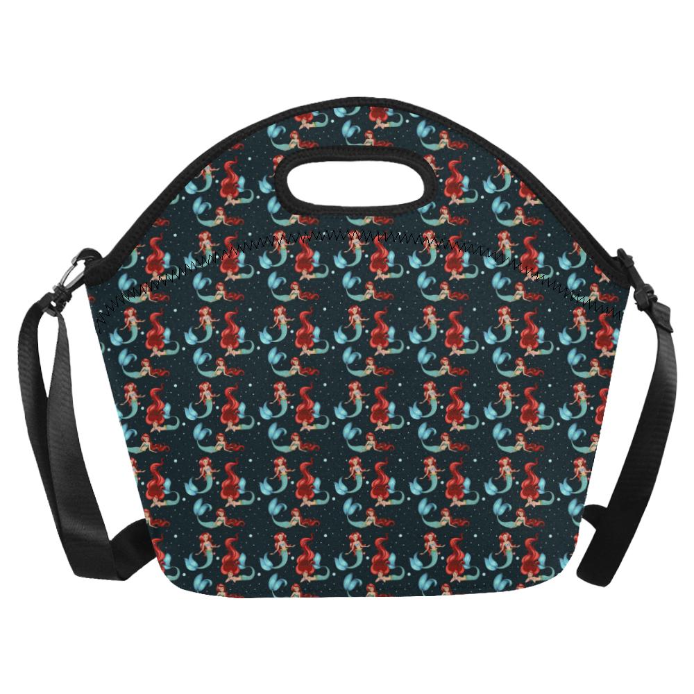 Mermaid Girl Themed Design Print Neoprene Lunch Bag (Model 1669)(Large)-JTAMIGO.COM