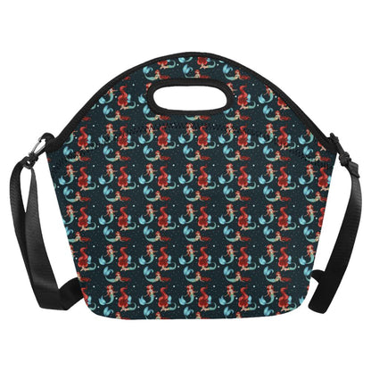 Mermaid Girl Themed Design Print Neoprene Lunch Bag (Model 1669)(Large)-JTAMIGO.COM