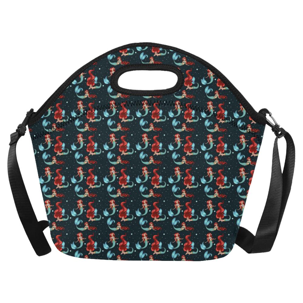 Mermaid Girl Themed Design Print Neoprene Lunch Bag (Model 1669)(Large)-JTAMIGO.COM