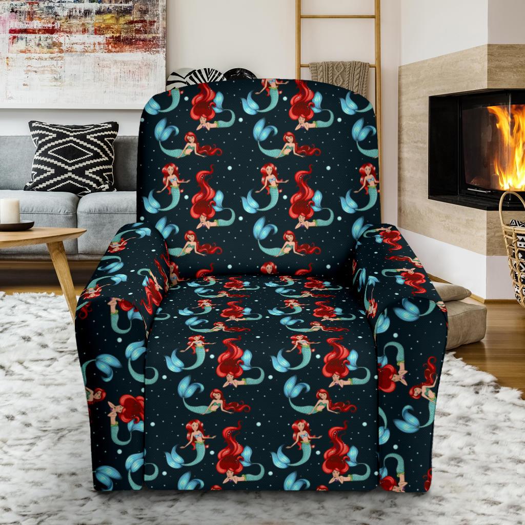 Mermaid Girl Themed Design Print Single Sofa Slipcover -JTAMIGO.COM