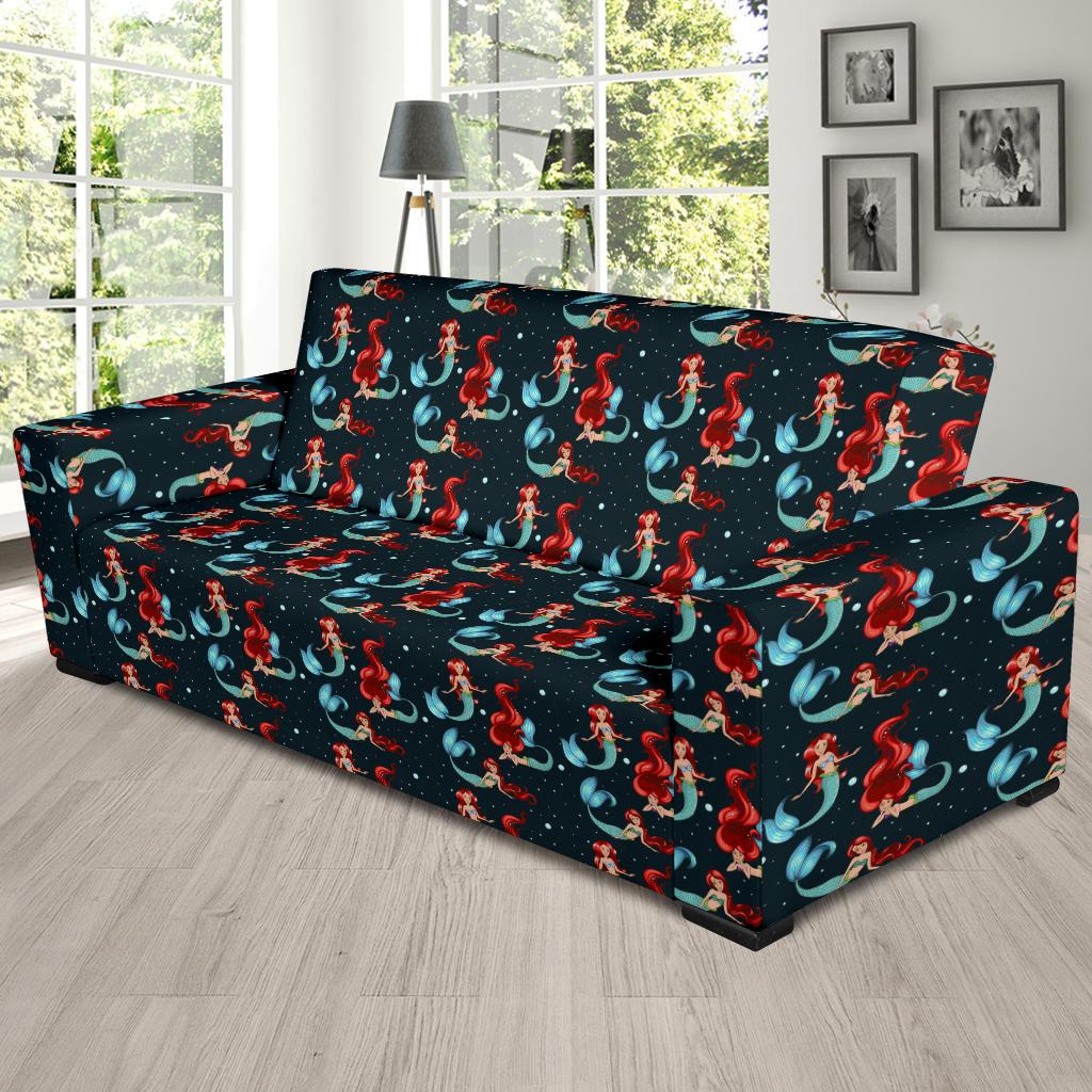 Mermaid Girl Themed Design Print Sofa Slipcover-JTAMIGO.COM