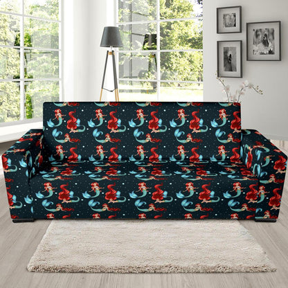 Mermaid Girl Themed Design Print Sofa Slipcover-JTAMIGO.COM