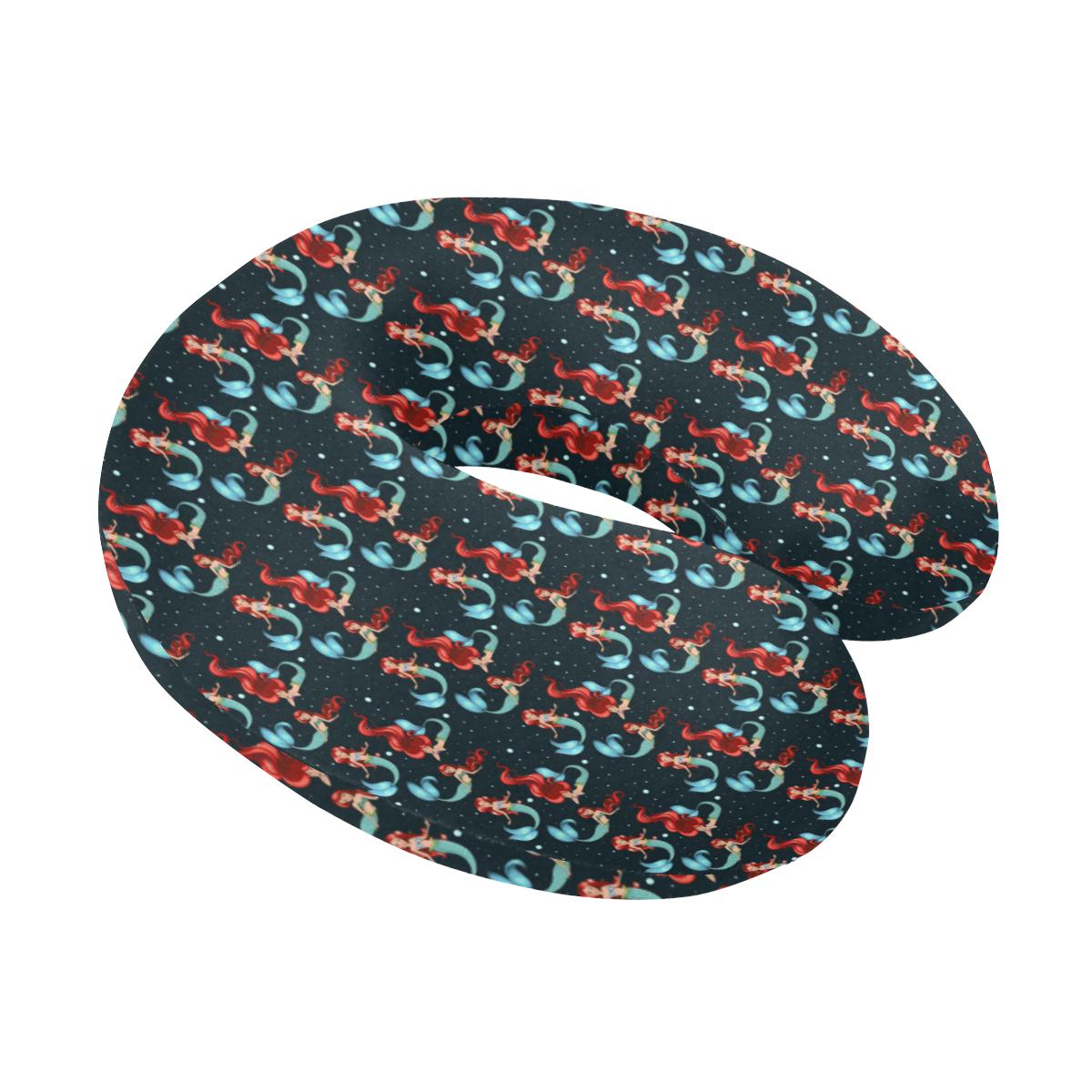 Mermaid Girl Themed Design Print U-Shaped Travel Neck Pillow-JTAMIGO.COM