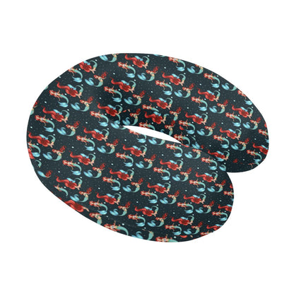 Mermaid Girl Themed Design Print U-Shaped Travel Neck Pillow-JTAMIGO.COM