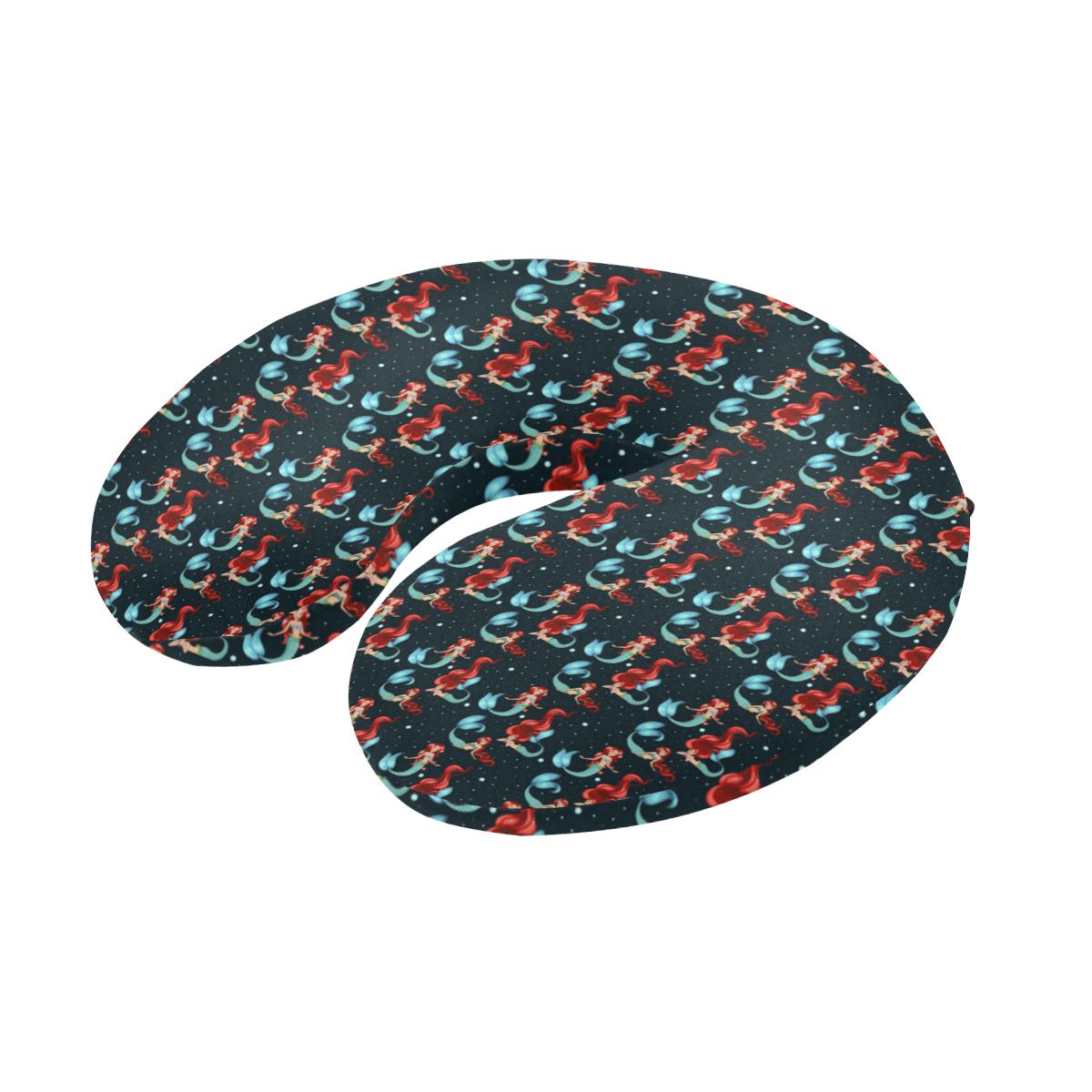 Mermaid Girl Themed Design Print U-Shaped Travel Neck Pillow-JTAMIGO.COM