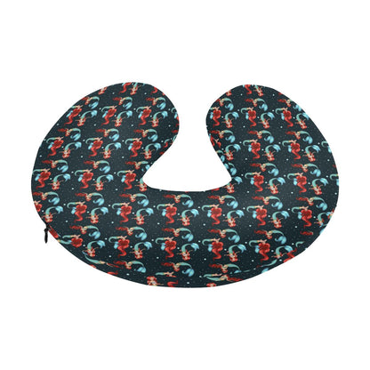 Mermaid Girl Themed Design Print U-Shaped Travel Neck Pillow-JTAMIGO.COM