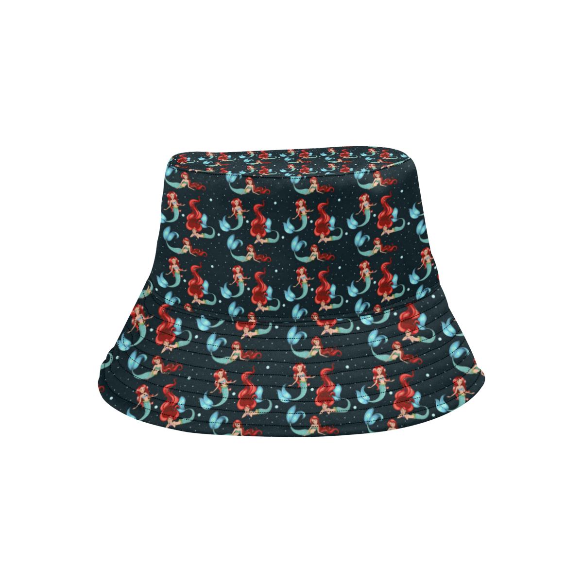 Mermaid Girl Themed Design Print Unisex Bucket Hat