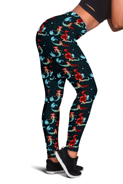 Mermaid Girl Themed Design Print Women Leggings