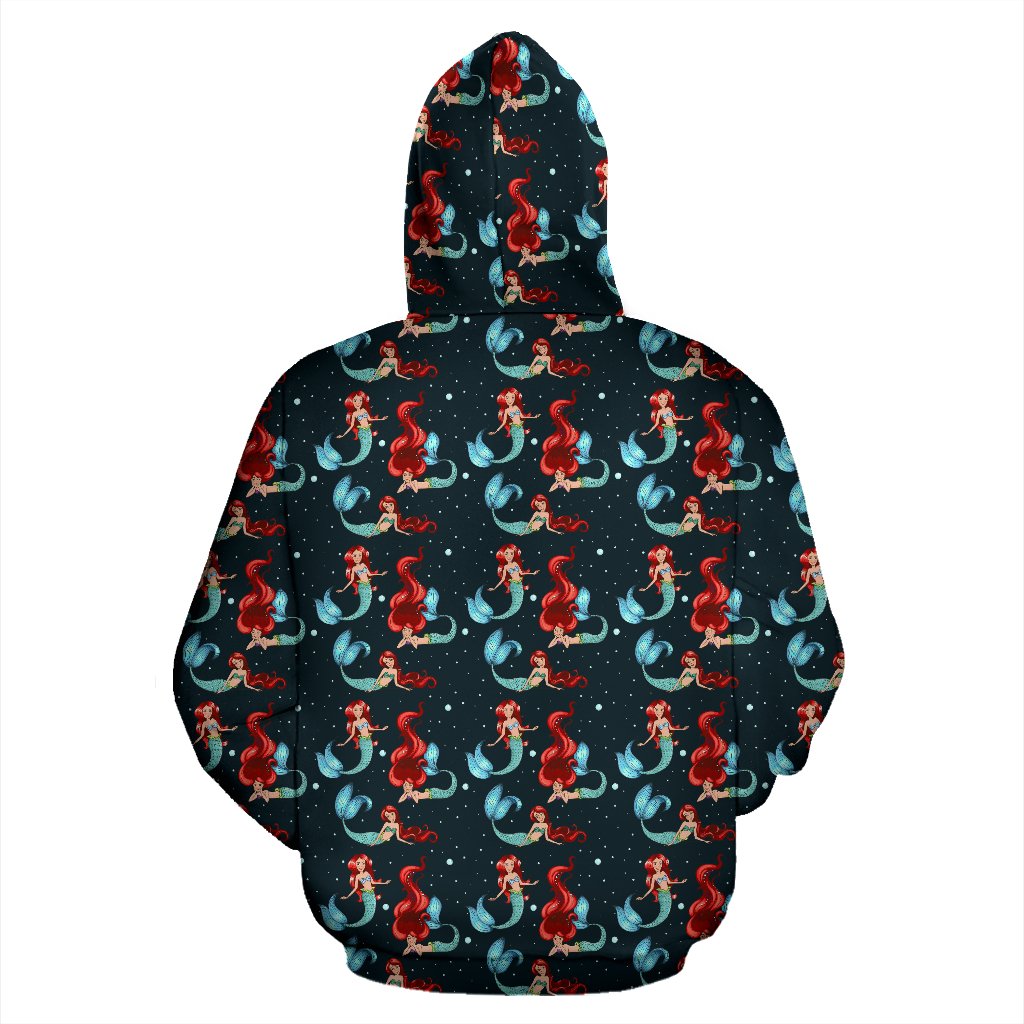 Mermaid Girl Themed Design Print Zip Up Hoodie