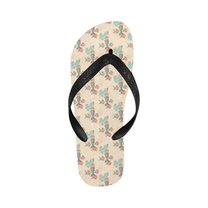 Mermaid Girl With Fish Design Print Flip Flops-JTAMIGO.COM