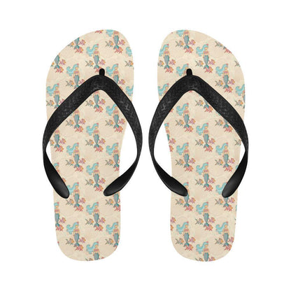 Mermaid Girl With Fish Design Print Flip Flops-JTAMIGO.COM