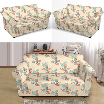 Mermaid Girl With Fish Design Print Loveseat Slipcover-JTAMIGO.COM