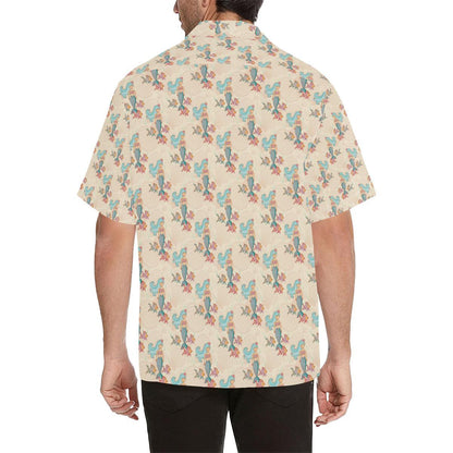 Mermaid Girl With Fish Design Print Men Aloha Hawaiian Shirt