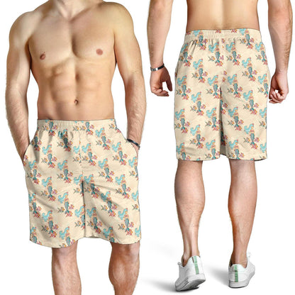 Mermaid Girl With Fish Design Print Mens Shorts-JTAMIGO.COM