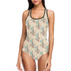 Mermaid Girl With Fish Design Print One Piece Swimsuit-JTAMIGO.COM