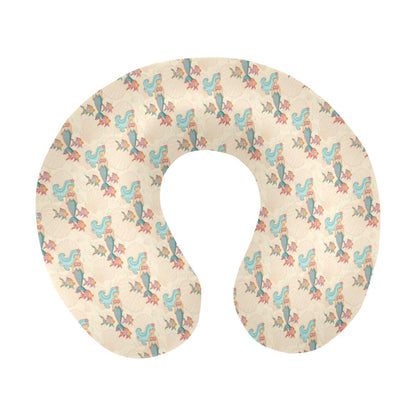 Mermaid Girl With Fish Design Print U-Shaped Travel Neck Pillow-JTAMIGO.COM