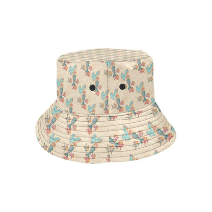 Mermaid Girl With Fish Design Print Unisex Bucket Hat