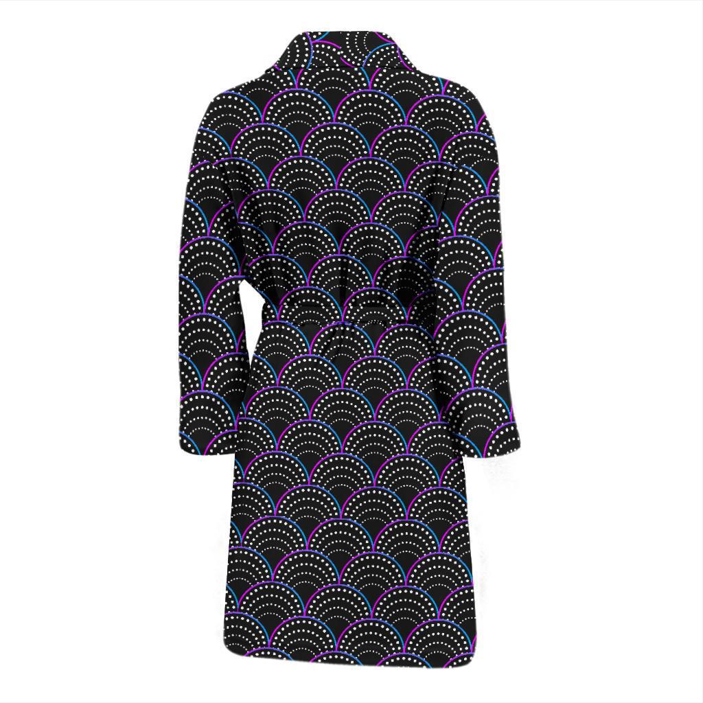 Mermaid Pattern Print Design 09 Men Bathrobe-JORJUNE.COM