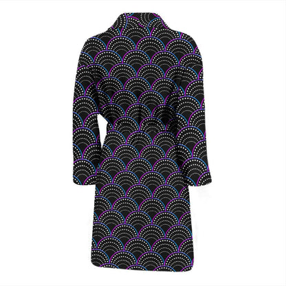 Mermaid Pattern Print Design 09 Men Bathrobe-JORJUNE.COM