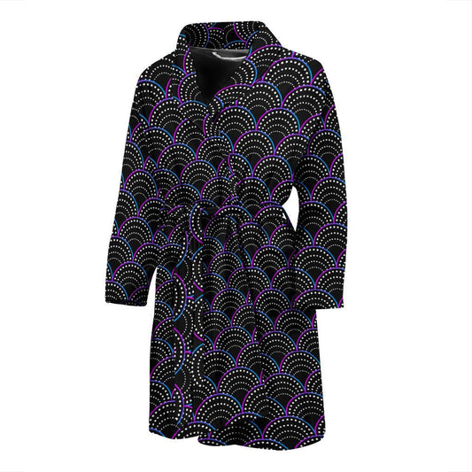 Mermaid Pattern Print Design 09 Men Bathrobe-JORJUNE.COM