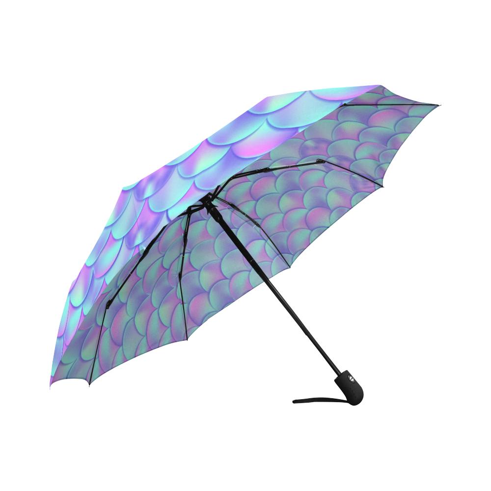 Mermaid Tail Design Print Pattern Automatic Foldable Umbrella