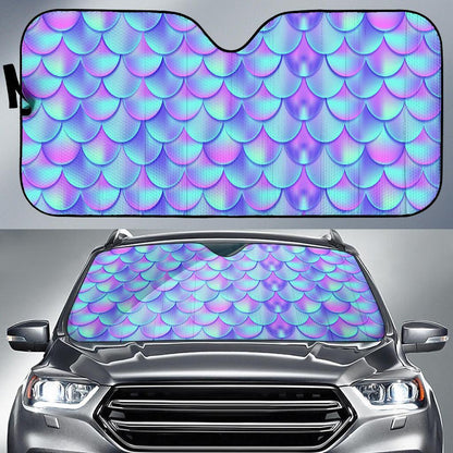 Mermaid Tail Design Print Pattern Car Sun Shade For Windshield